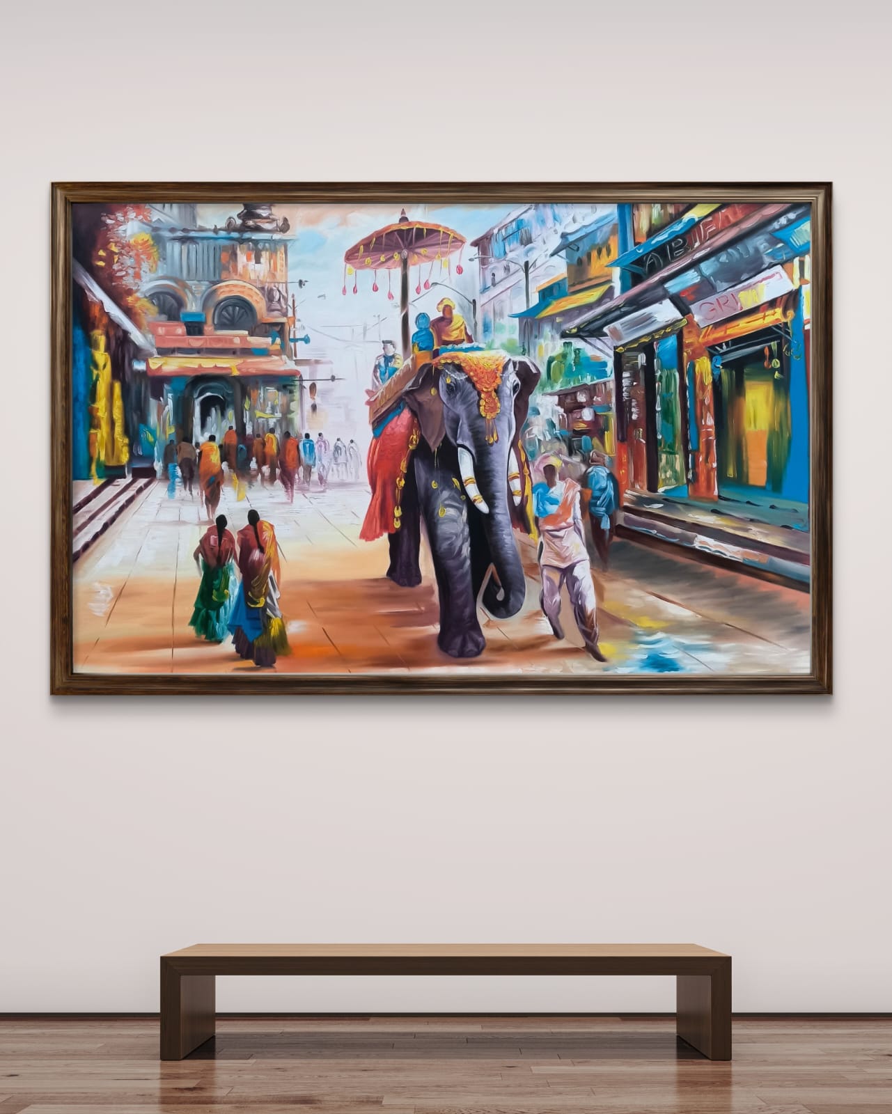 Royal Walk in Old Delhi 5 Royal Walk in Old Delhi over wooden bench in modern home