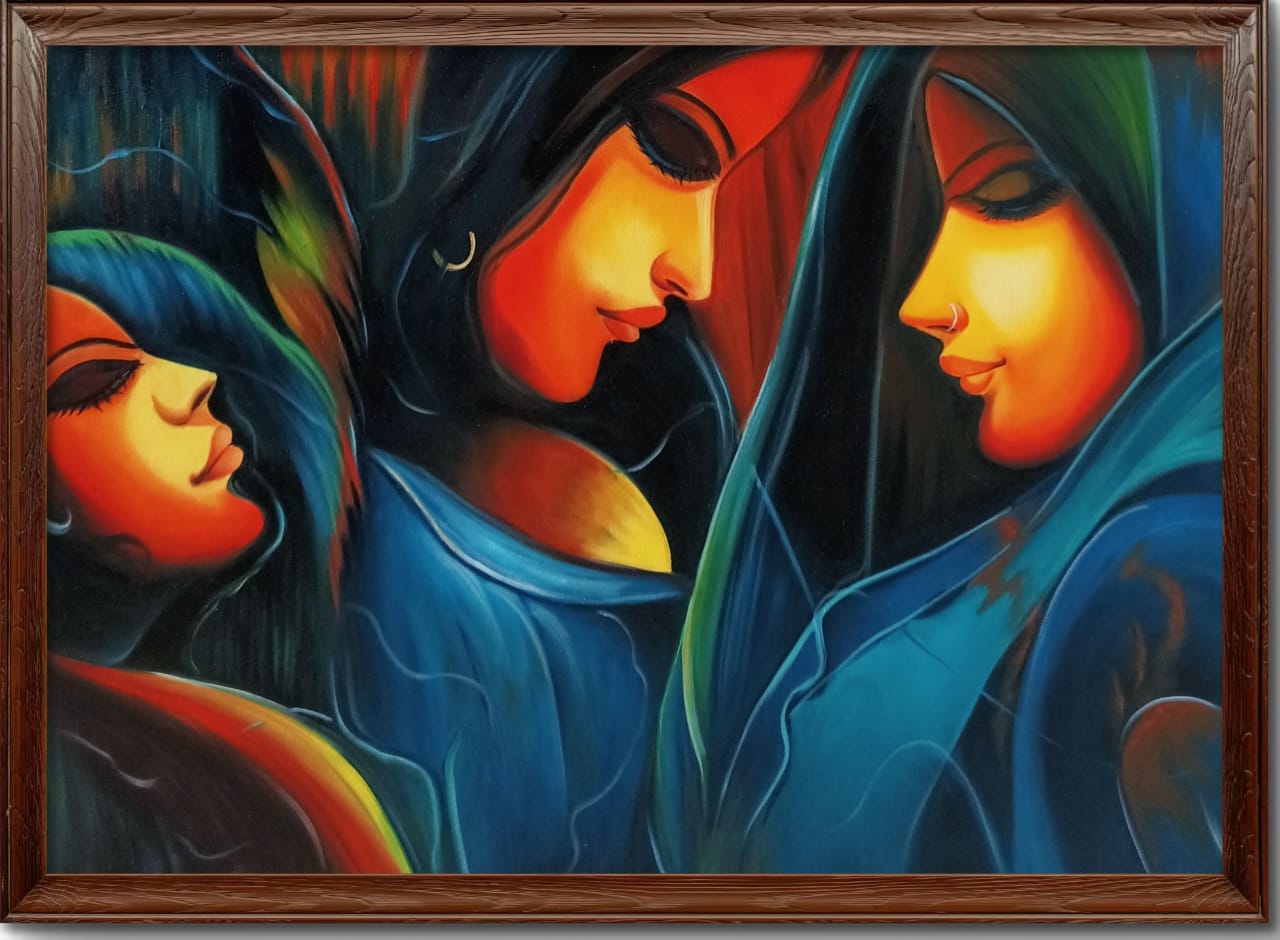 Three Sisters in Serenity 2 Three Sisters in Serenity artwork framed in wood