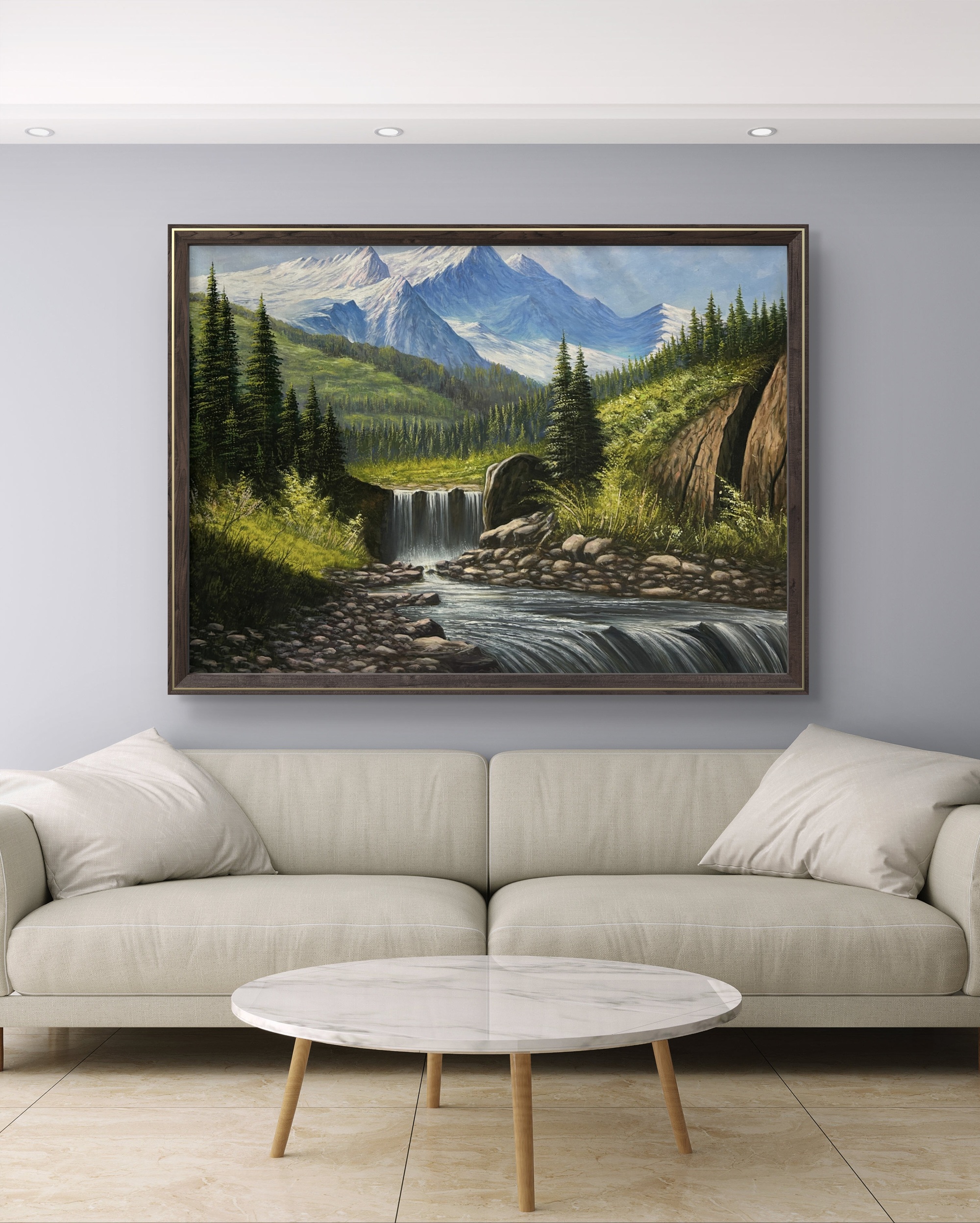 Crystal Highlands 6 Crystal Highlands Painting on wall behind sofa