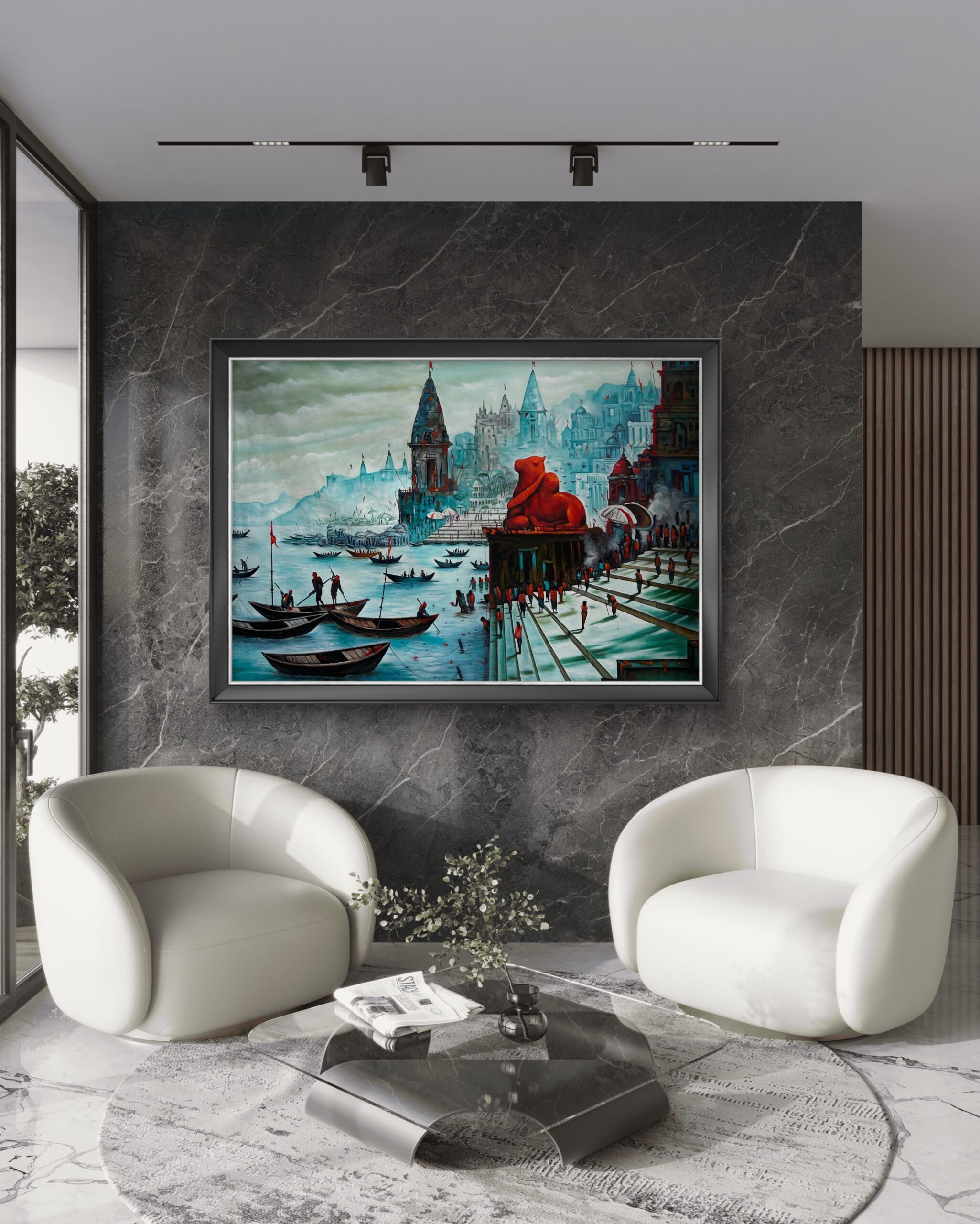 Divine Ghats of Varanasi Oil Painting