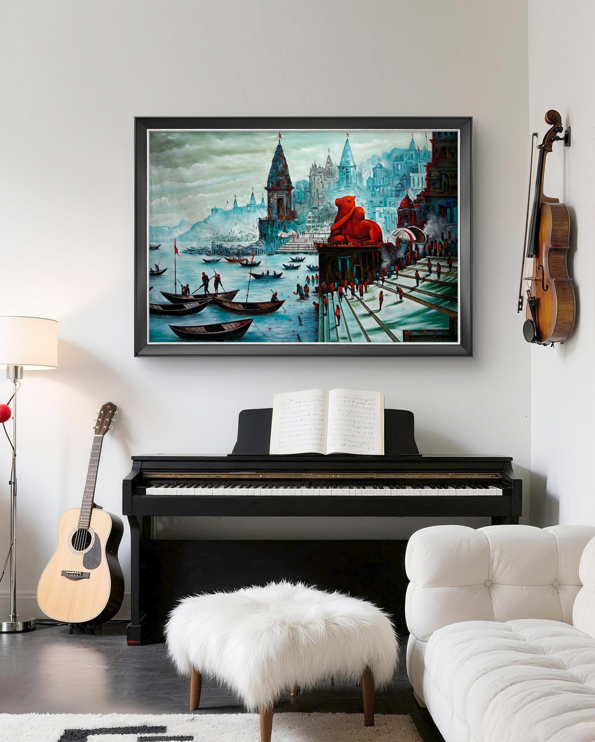 Divine Ghats of Varanasi Oil Painting