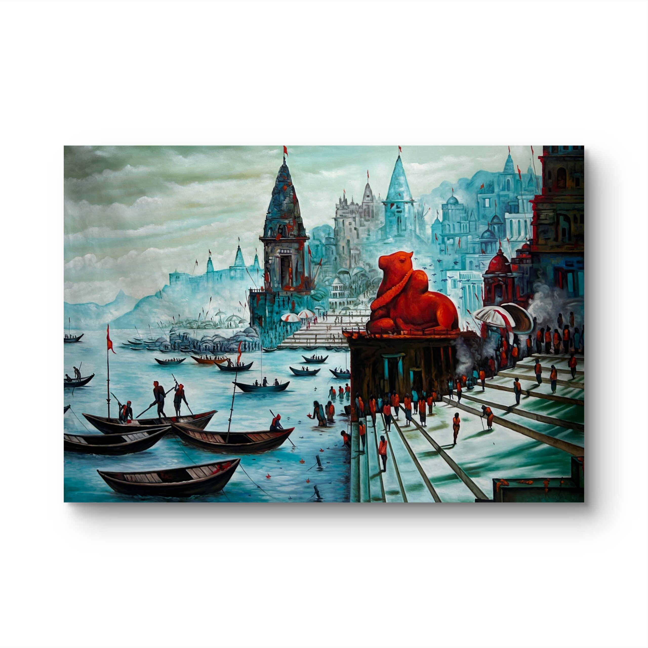 Divine Ghats of Varanasi Oil Painting