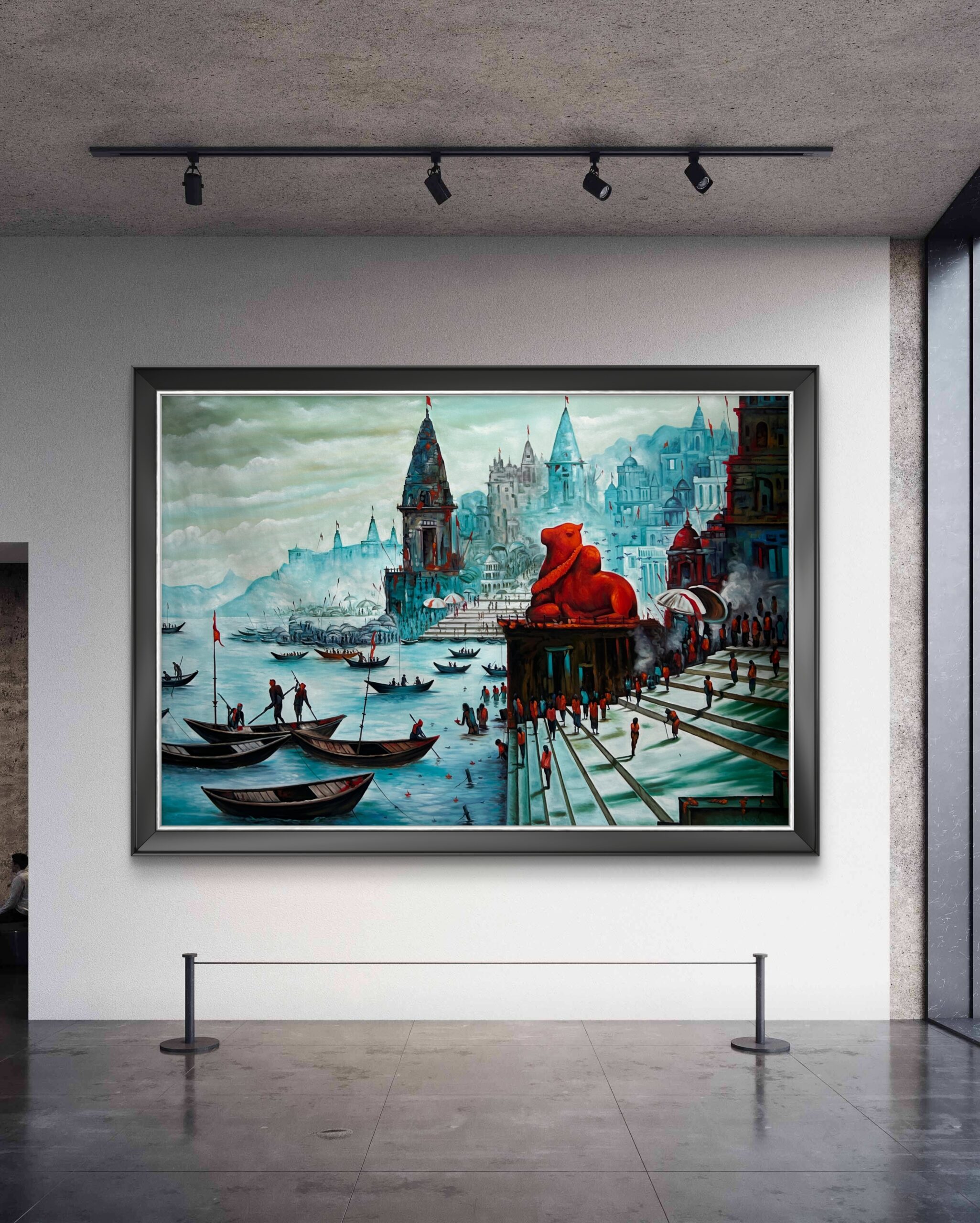 Divine Ghats of Varanasi Oil Painting