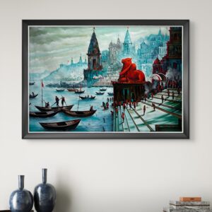Divine Ghats of Varanasi Oil Painting