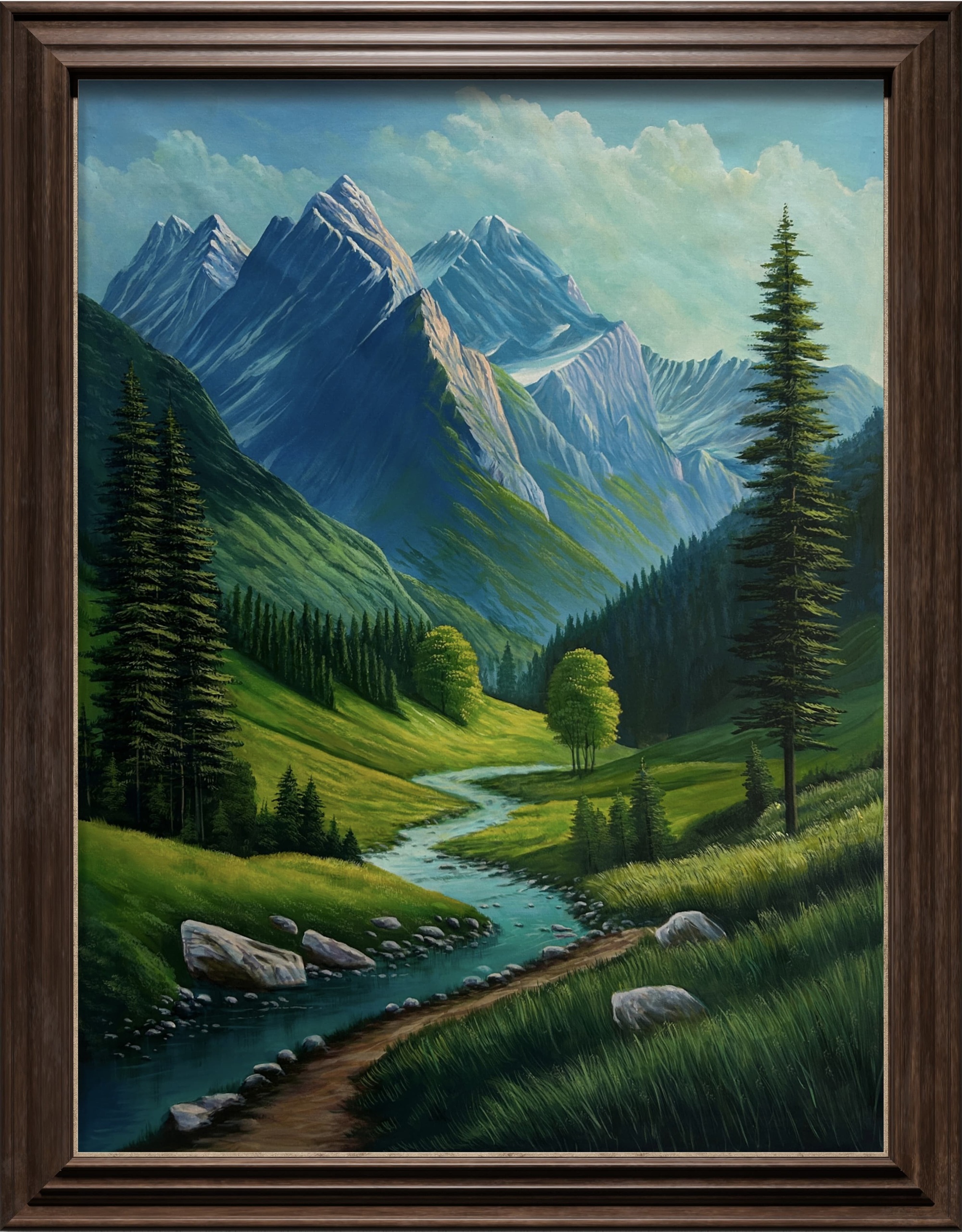 Emerald Valley Acrylic Landscape Painting