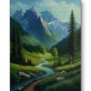 Emerald Valley Acrylic Landscape Painting