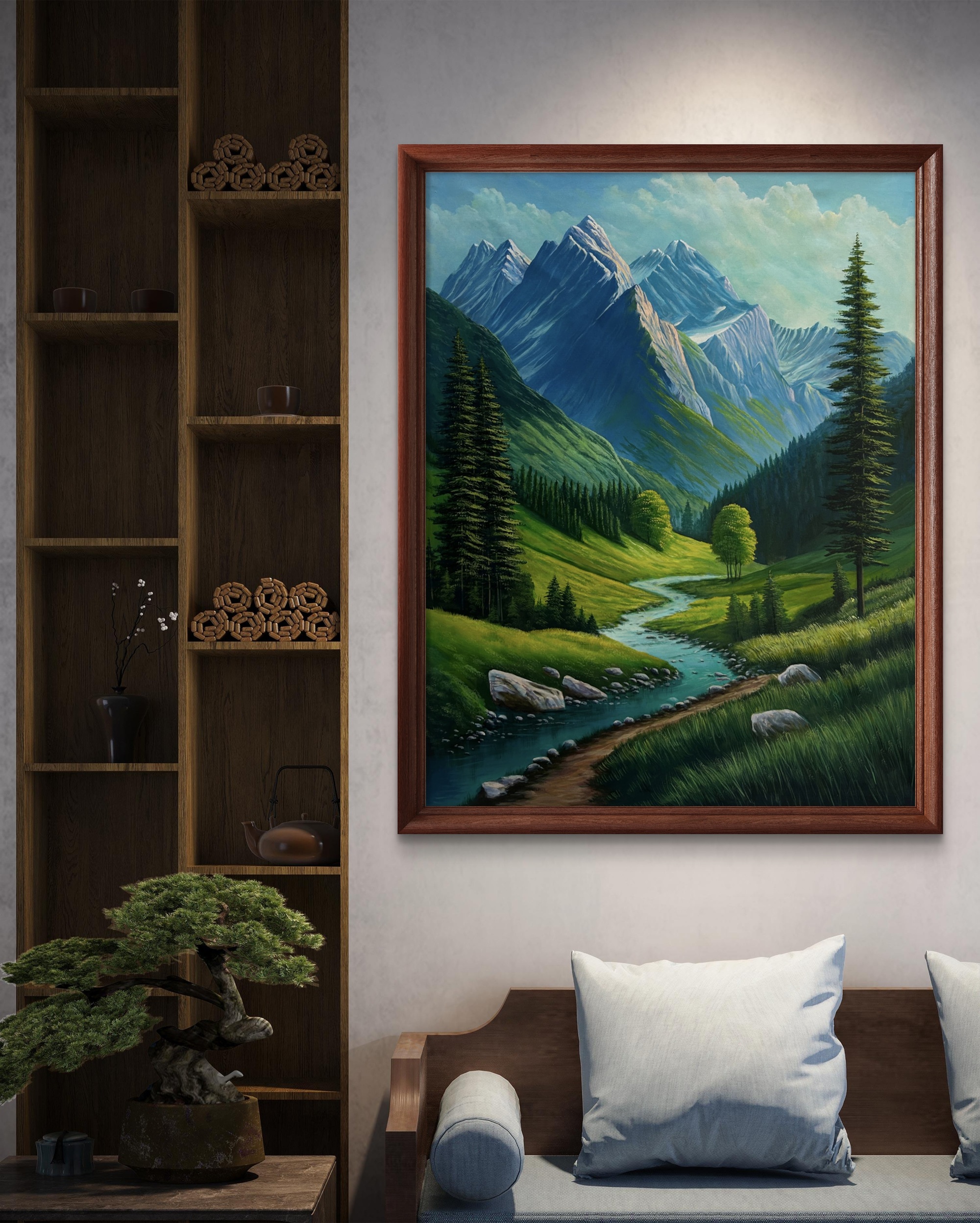 Emerald Valley Acrylic Landscape Painting