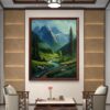 Emerald Valley Acrylic Landscape Painting