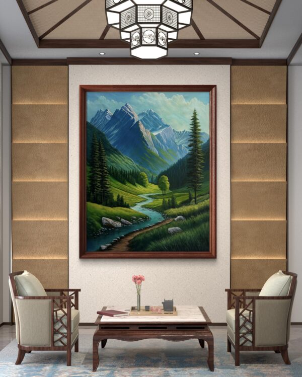 Emerald Valley Acrylic Landscape Painting
