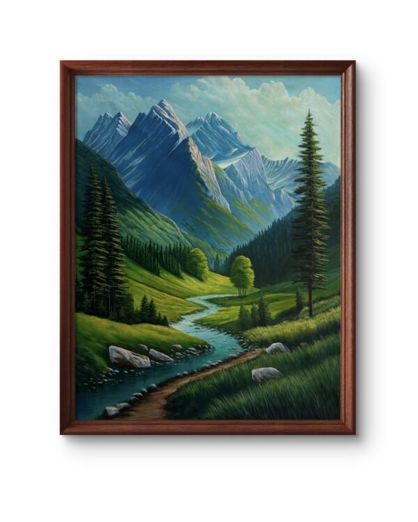 Emerald Valley Acrylic Landscape Painting
