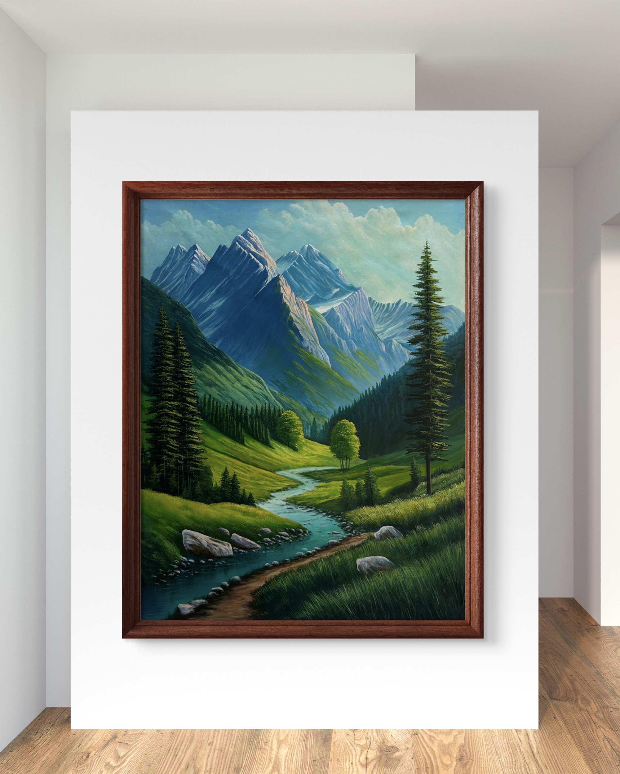 Emerald Valley Acrylic Landscape Painting