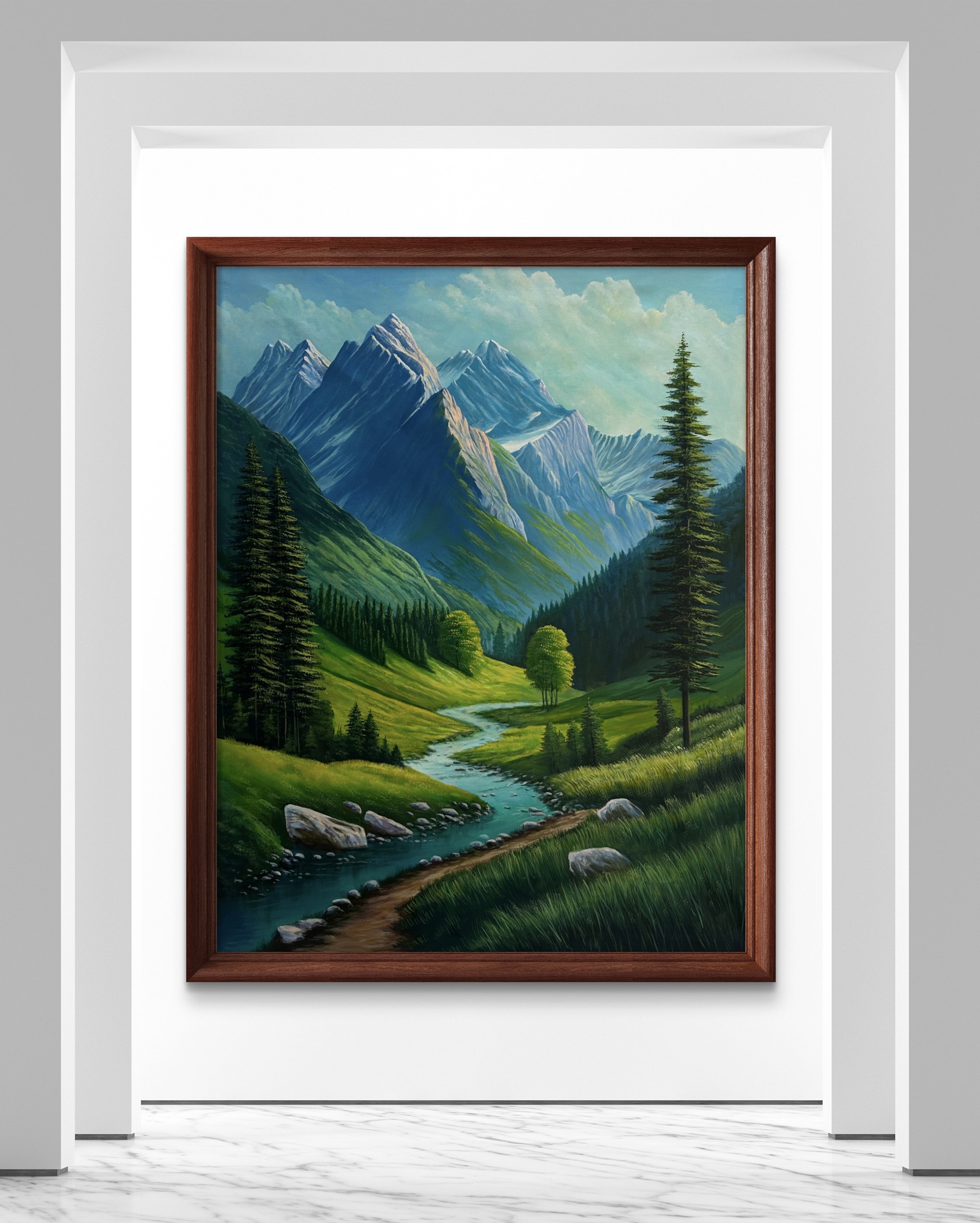 Emerald Valley Acrylic Landscape Painting