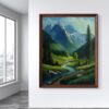 Emerald Valley Acrylic Landscape Painting