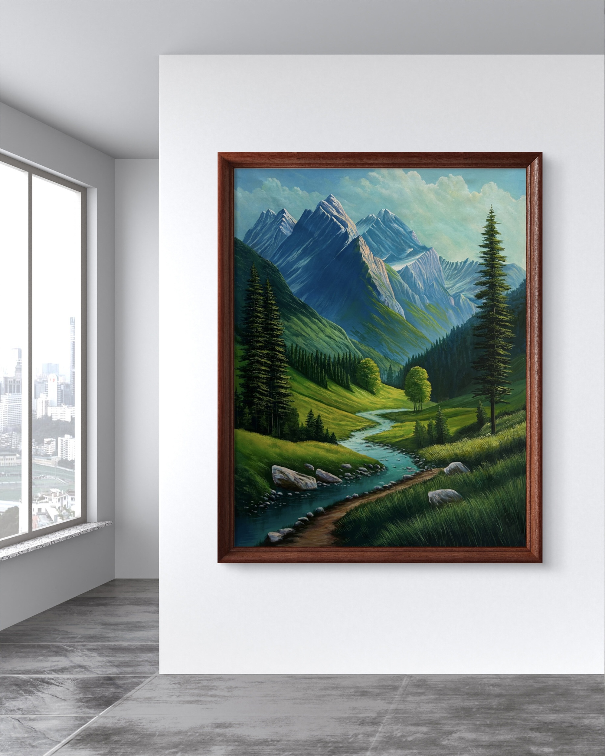 Emerald Valley Acrylic Landscape Painting