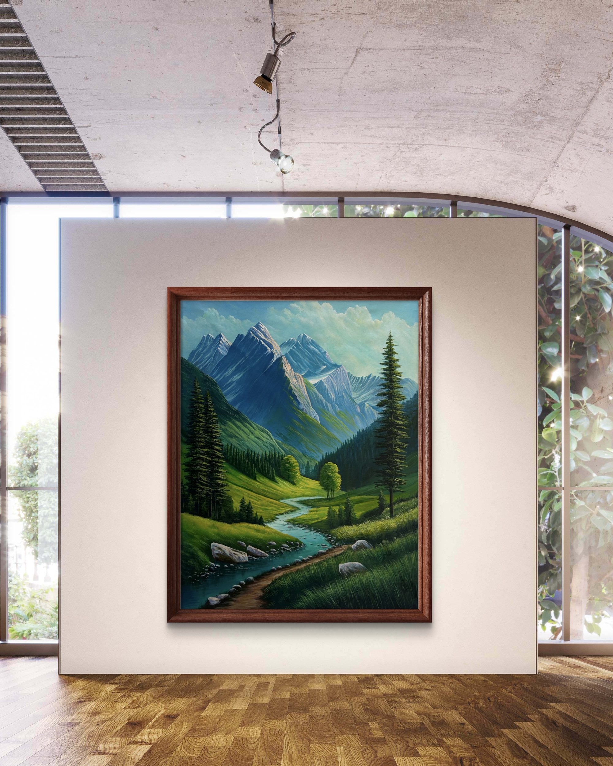 Emerald Valley Acrylic Landscape Painting