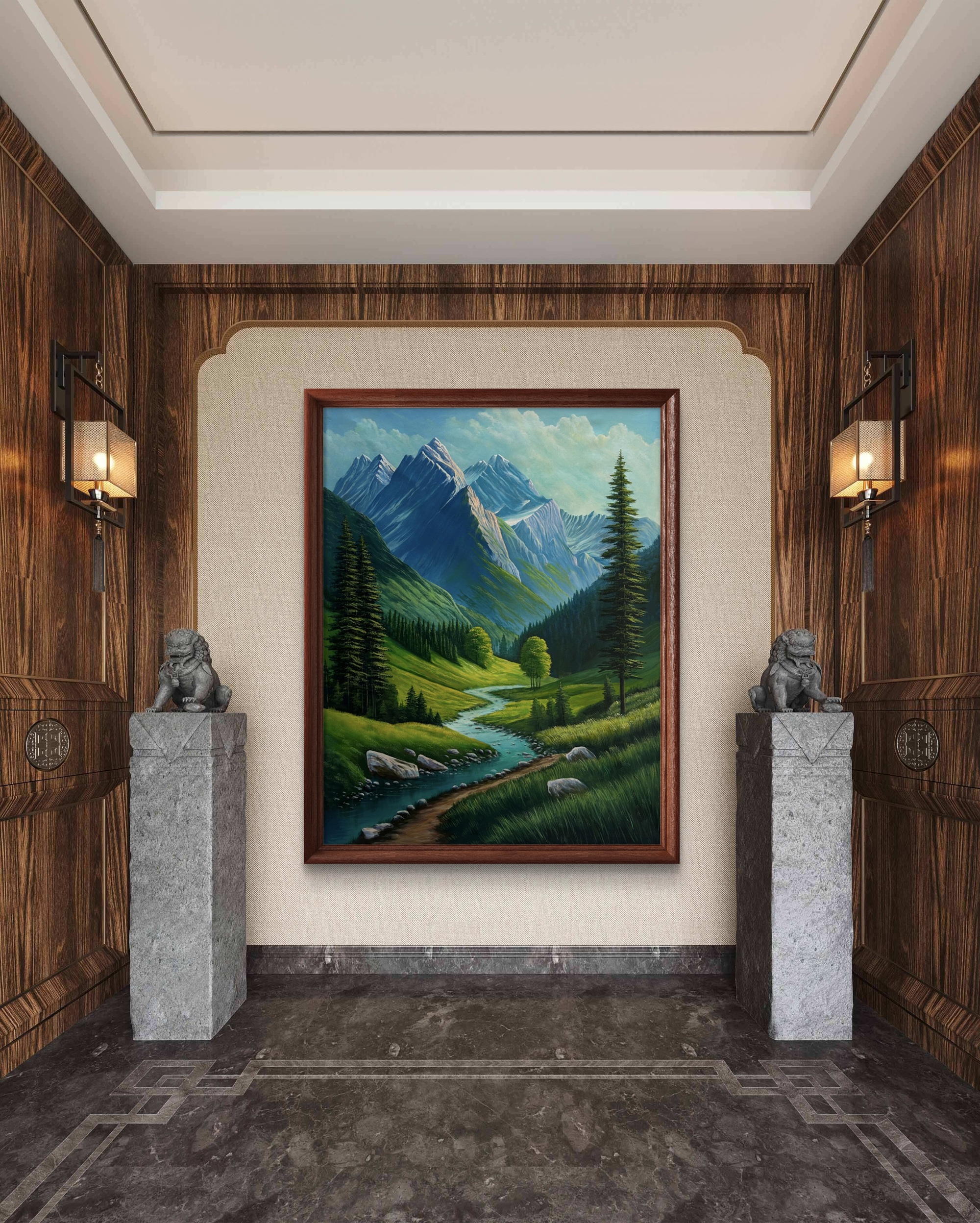 Emerald Valley Acrylic Landscape Painting