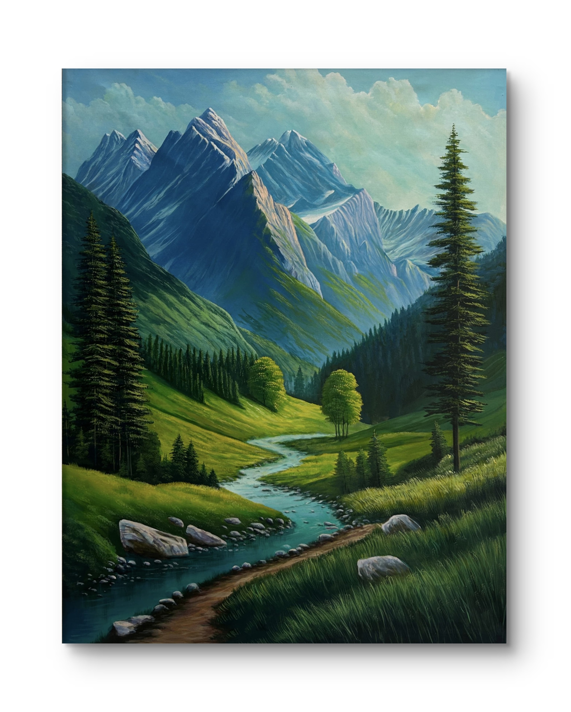 Emerald Valley Acrylic Landscape Painting