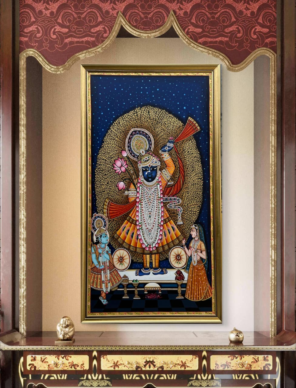 Eternal Grace of Shrinath Ji – Oil Painting on Canvas Eternal Grace of Shrinath Ji Oil Painting on Canvas