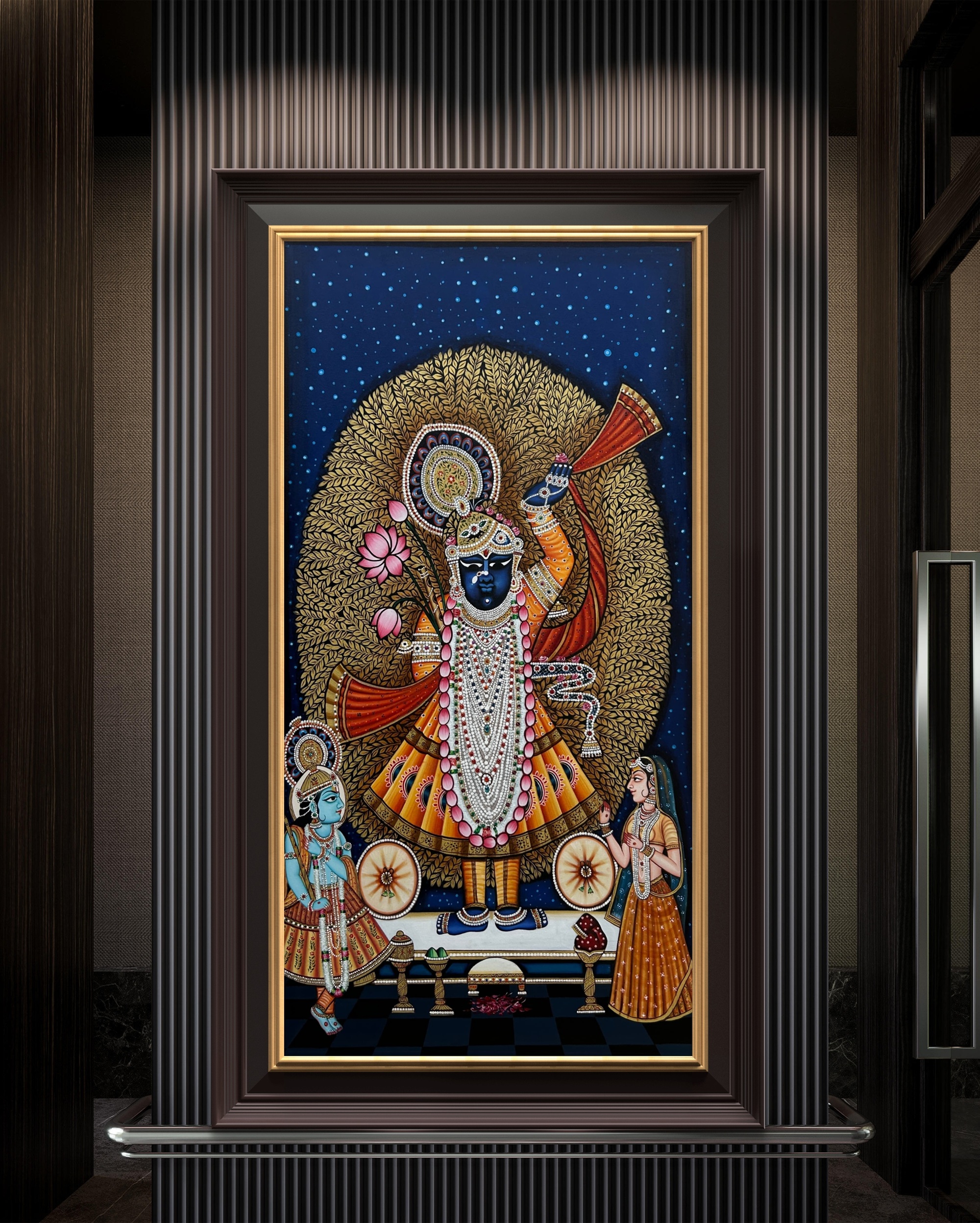 Eternal-Grace-of-Shrinath-Ji-oil-painting-10 Eternal Grace of Shrinath Ji Oil Painting on Canvas