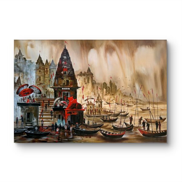 Kashi Eternal Ghats Oil Painting