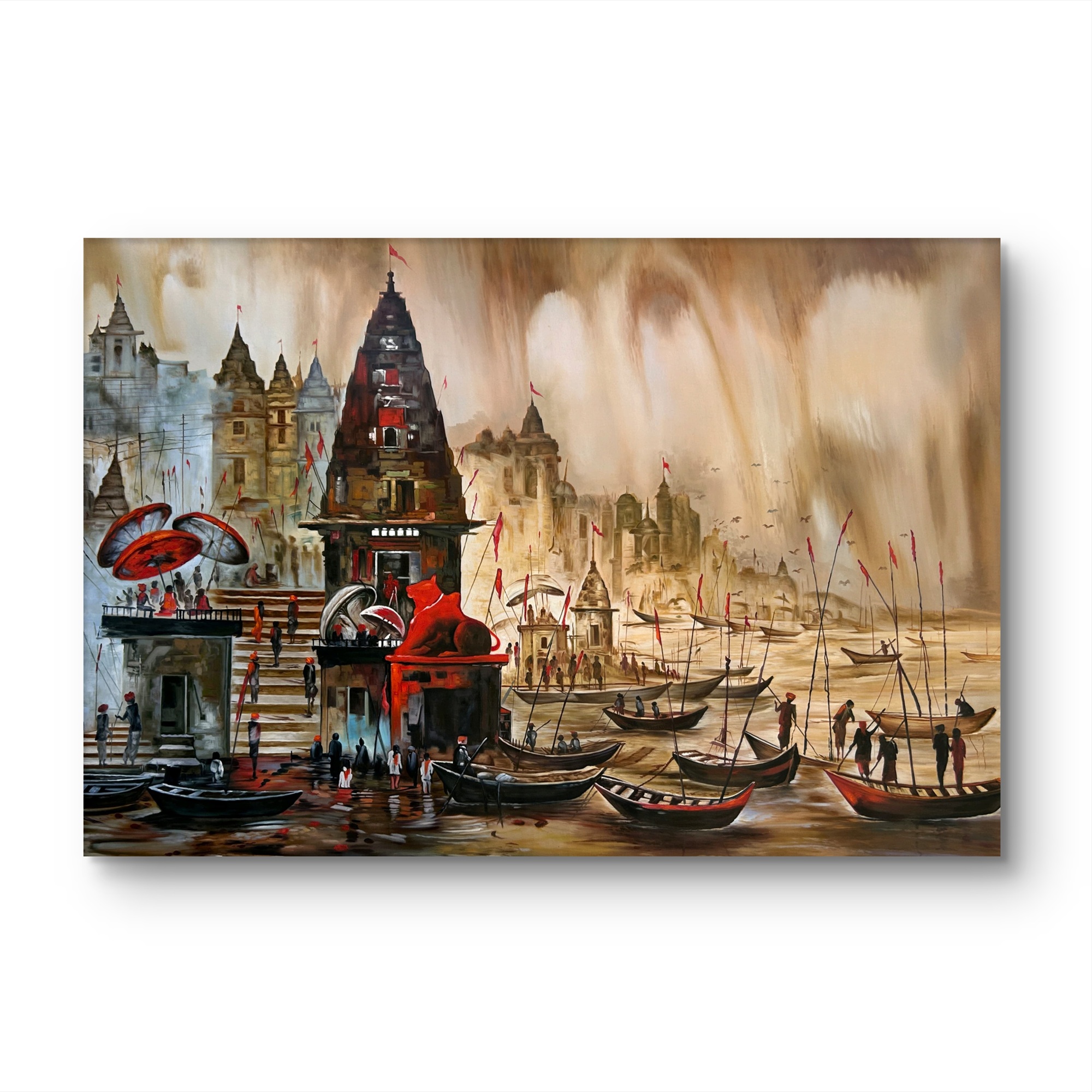 Kashi Eternal Ghats Oil Painting Kashi Eternal Ghats Oil Painting