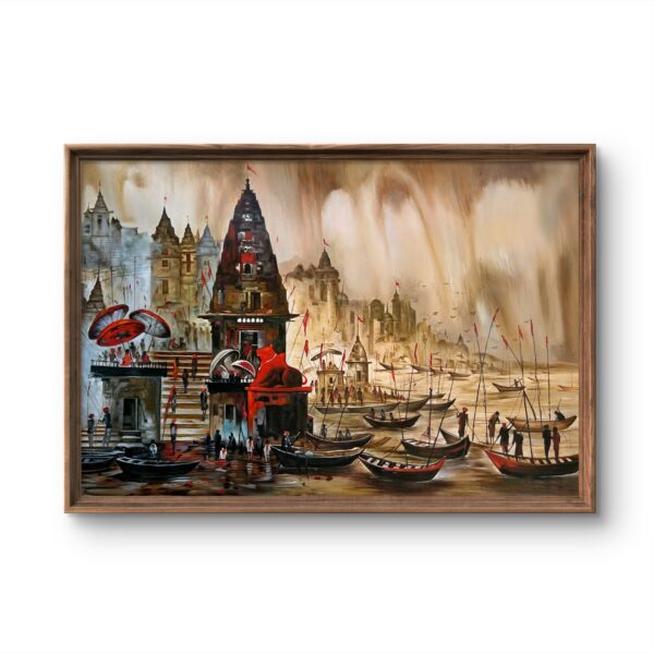 Kashi Eternal Ghats Oil Painting