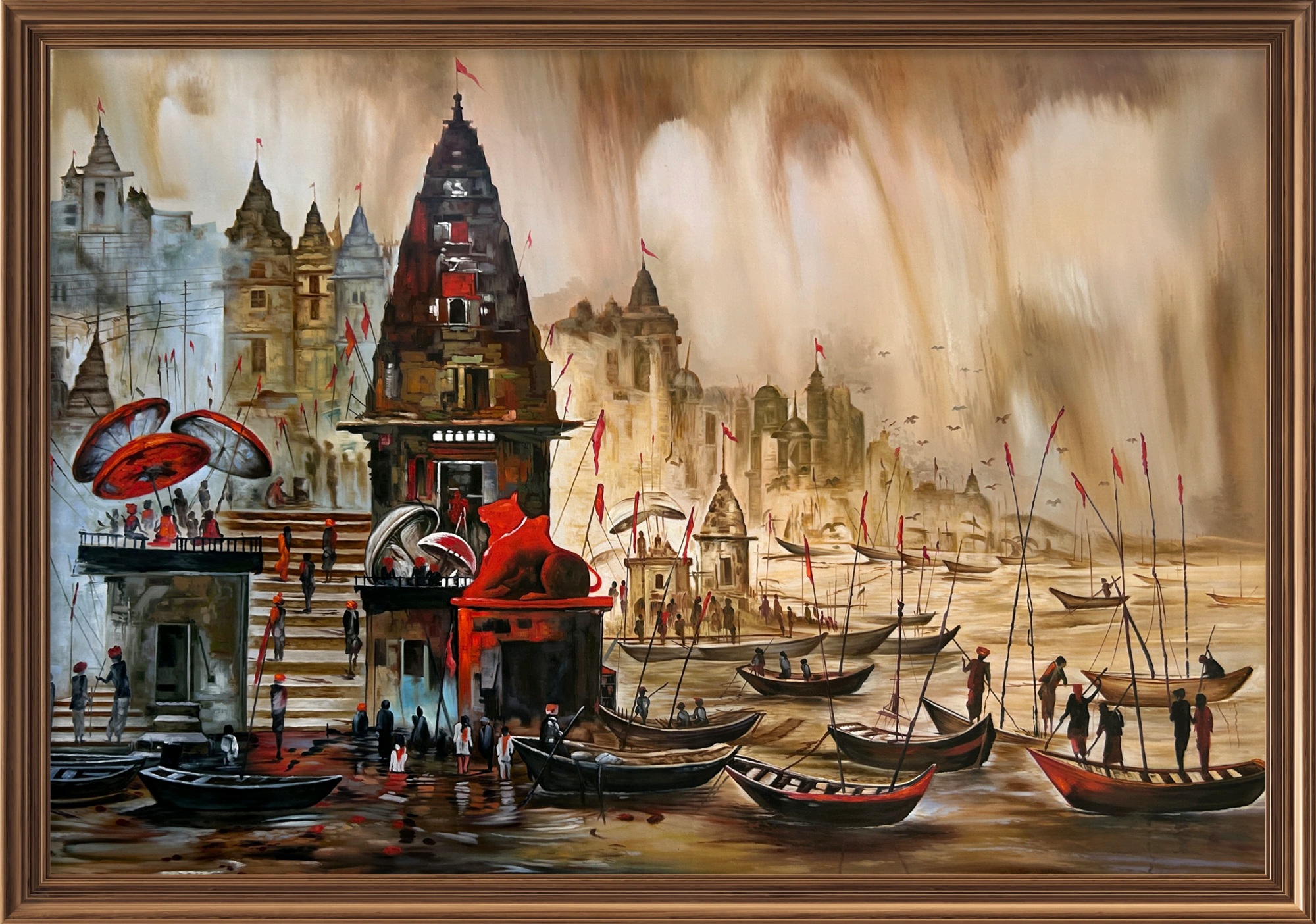 Kashi Eternal Ghats Oil Painting Kashi Eternal Ghats Oil Painting