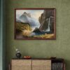Misty Mountain Falls Acrylic Landscape Painting