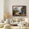 Misty Mountain Falls Acrylic Landscape Painting