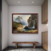Misty Mountain Falls Acrylic Landscape Painting