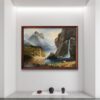 Misty Mountain Falls Acrylic Landscape Painting