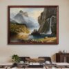 Misty Mountain Falls Acrylic Landscape Painting