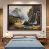 Misty Mountain Falls Acrylic Landscape Painting