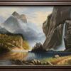 Misty Mountain Falls Acrylic Landscape Painting