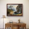 Misty Mountain Falls Acrylic Landscape Painting