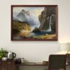 Misty Mountain Falls Acrylic Landscape Painting