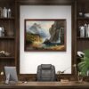 Misty Mountain Falls Acrylic Landscape Painting