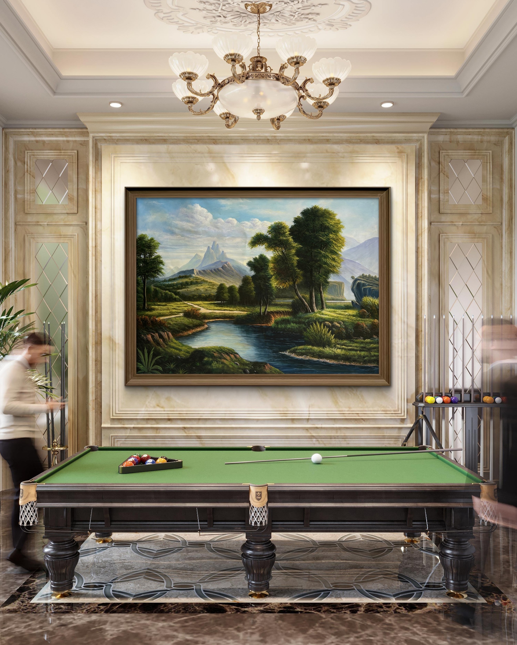 Riverside Harmony Acrylic Landscape Painting