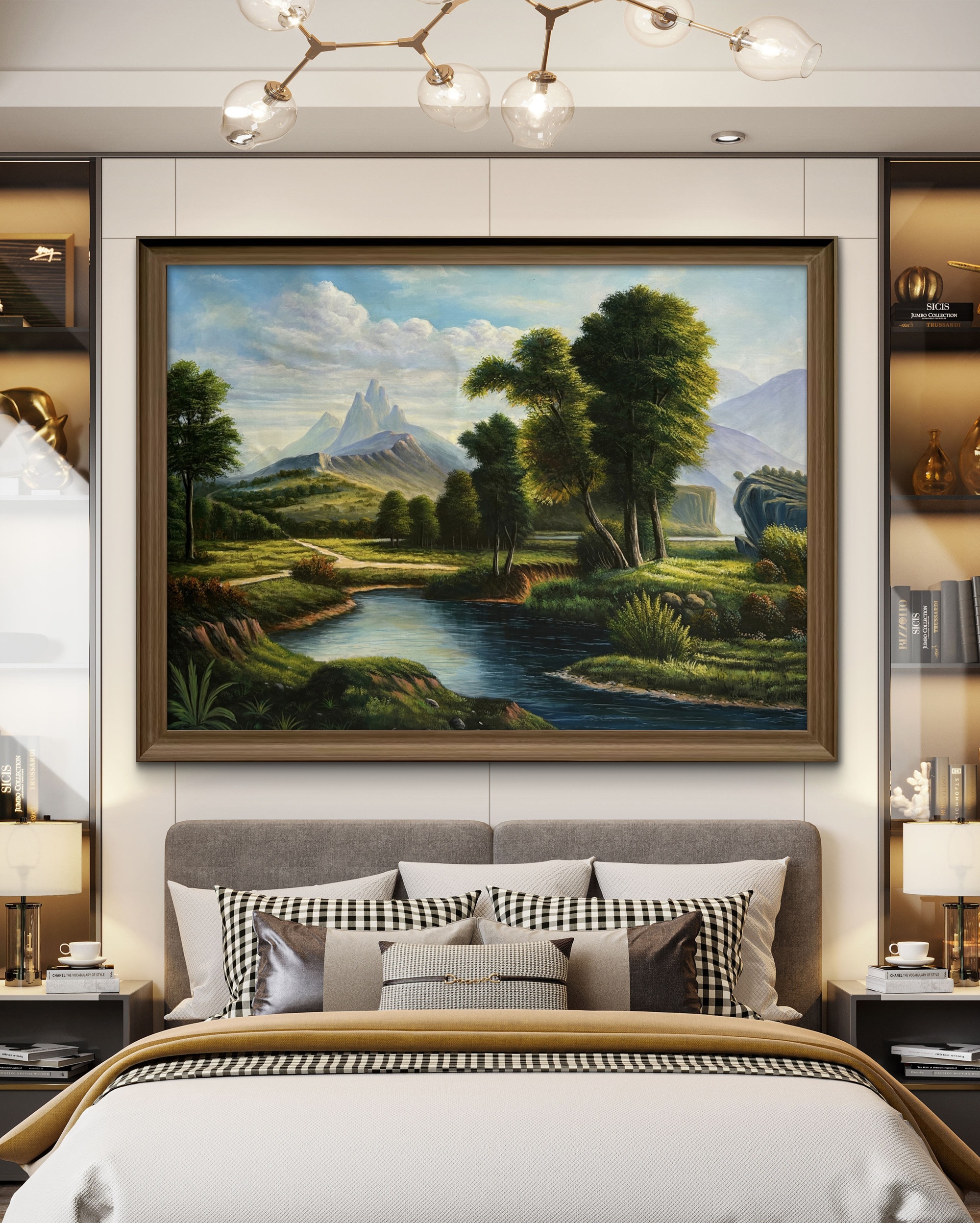 Riverside Harmony Acrylic Landscape Painting