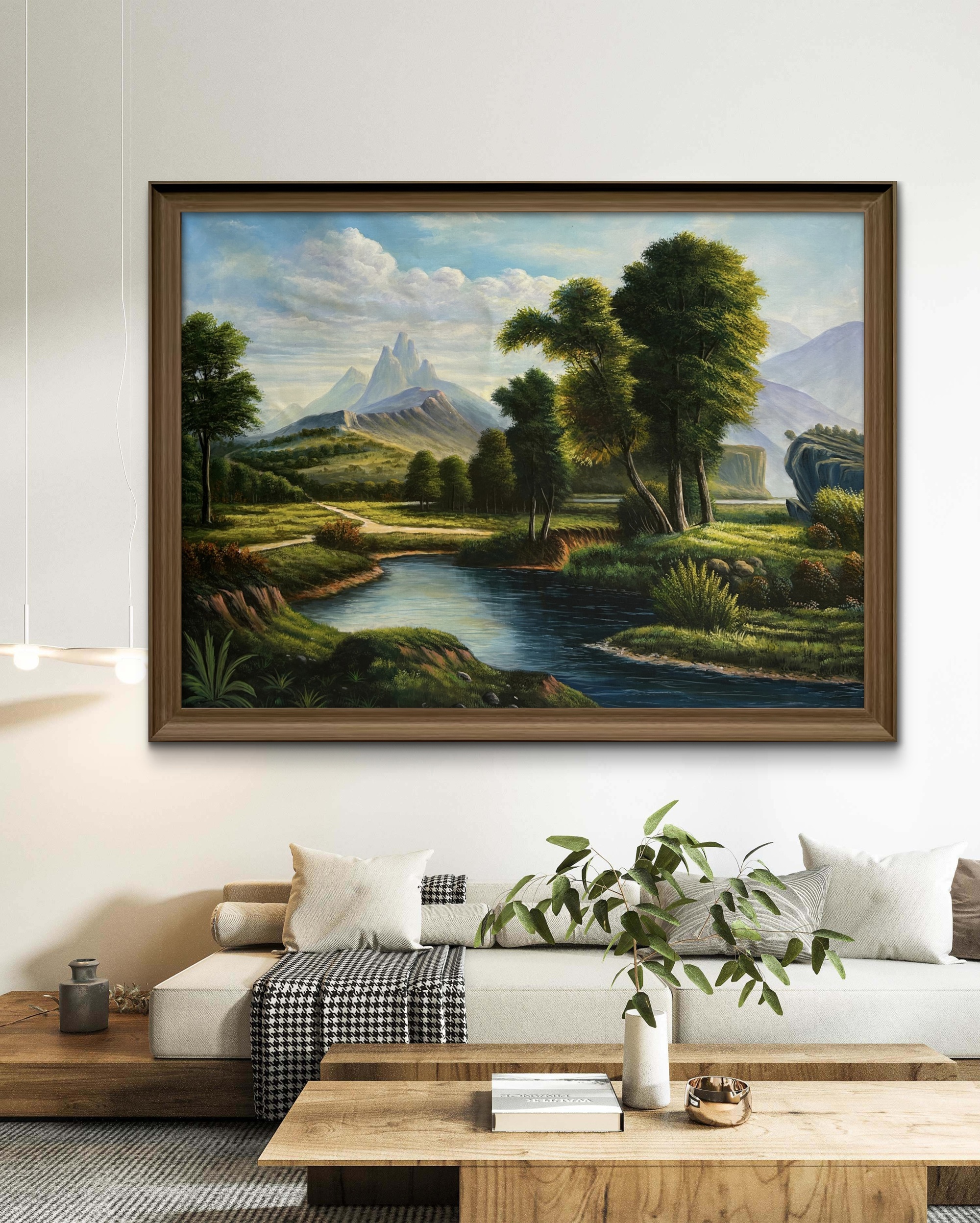 Riverside Harmony Acrylic Landscape Painting