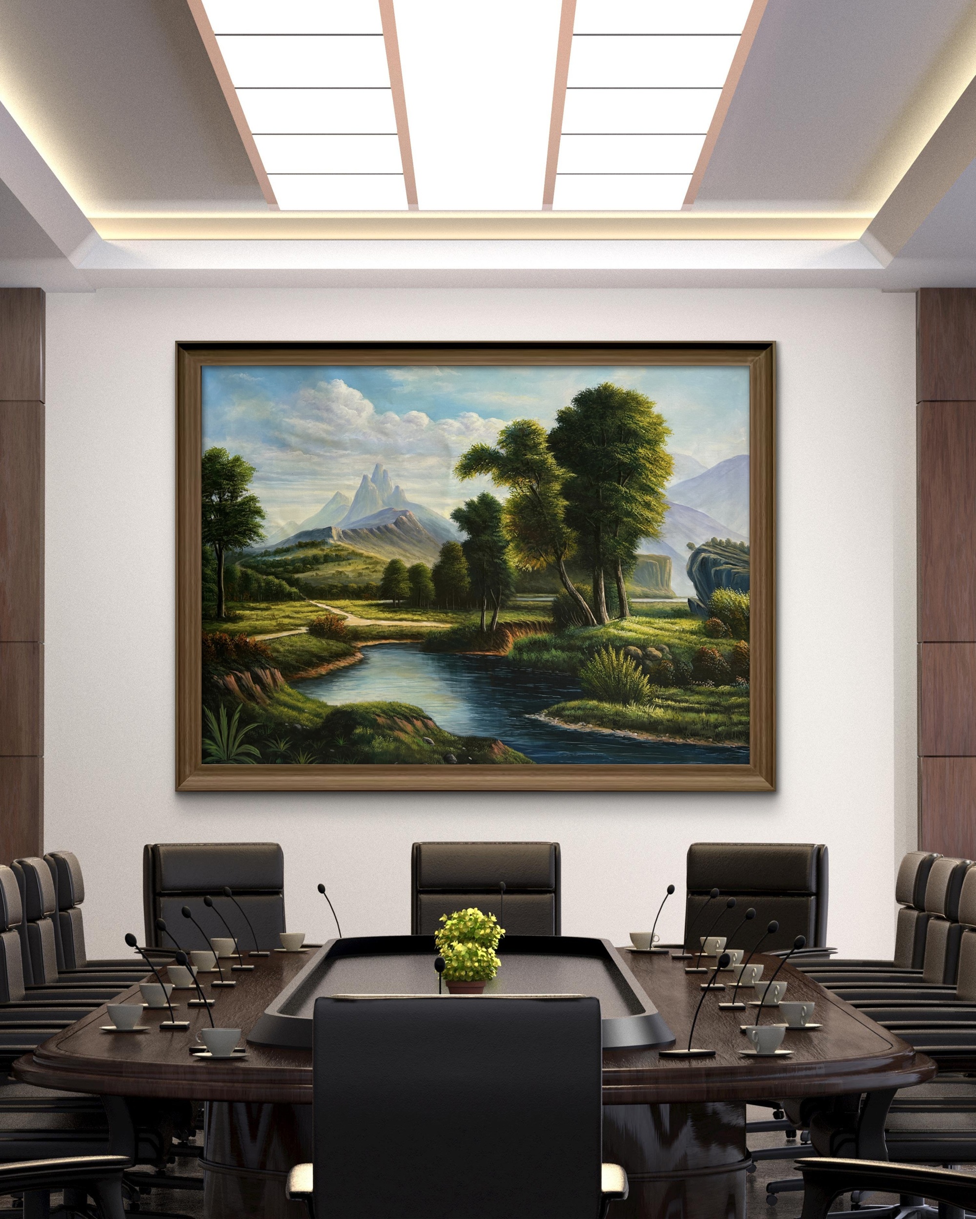 Riverside Harmony Acrylic Landscape Painting