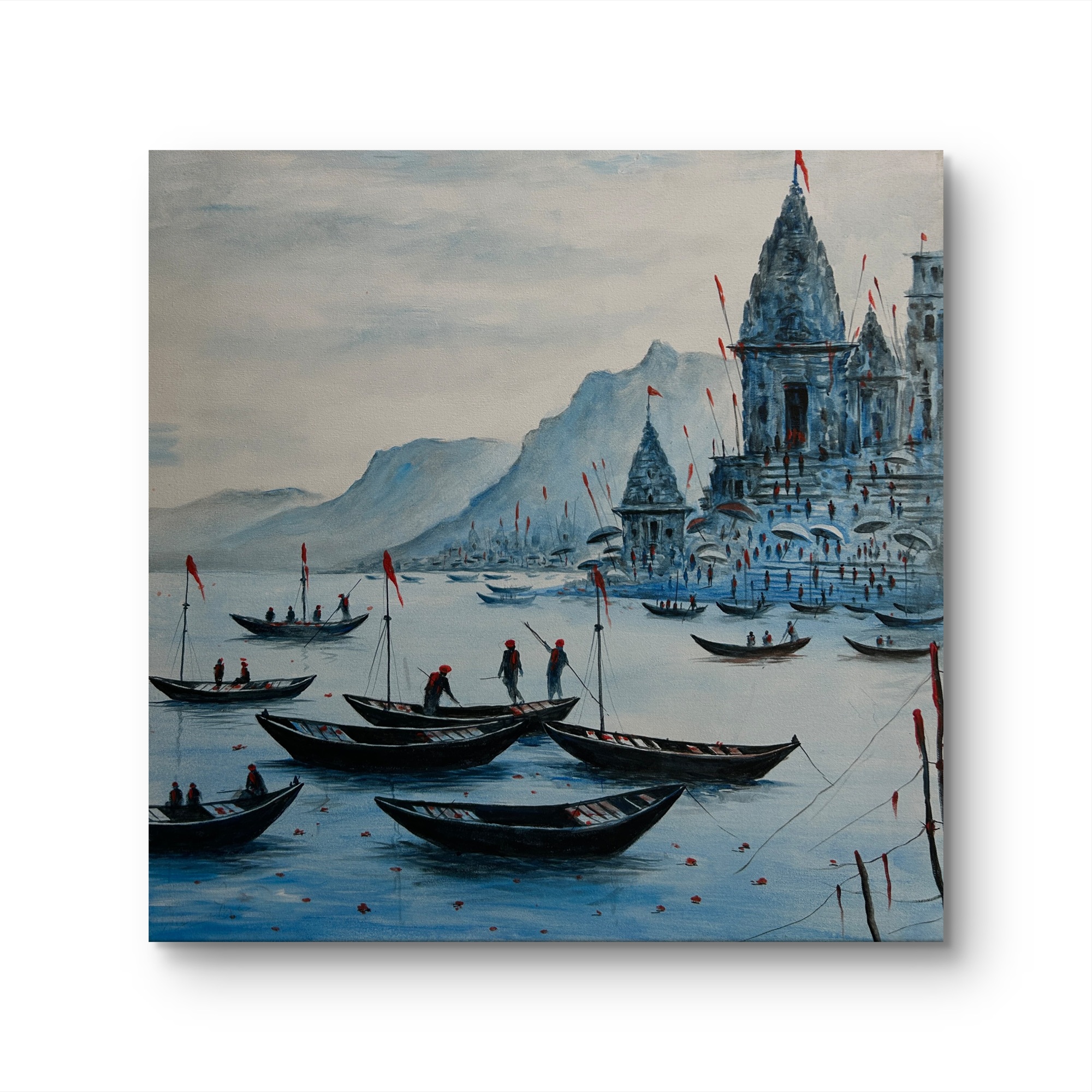 Sacred Blue Banaras Oil Painting