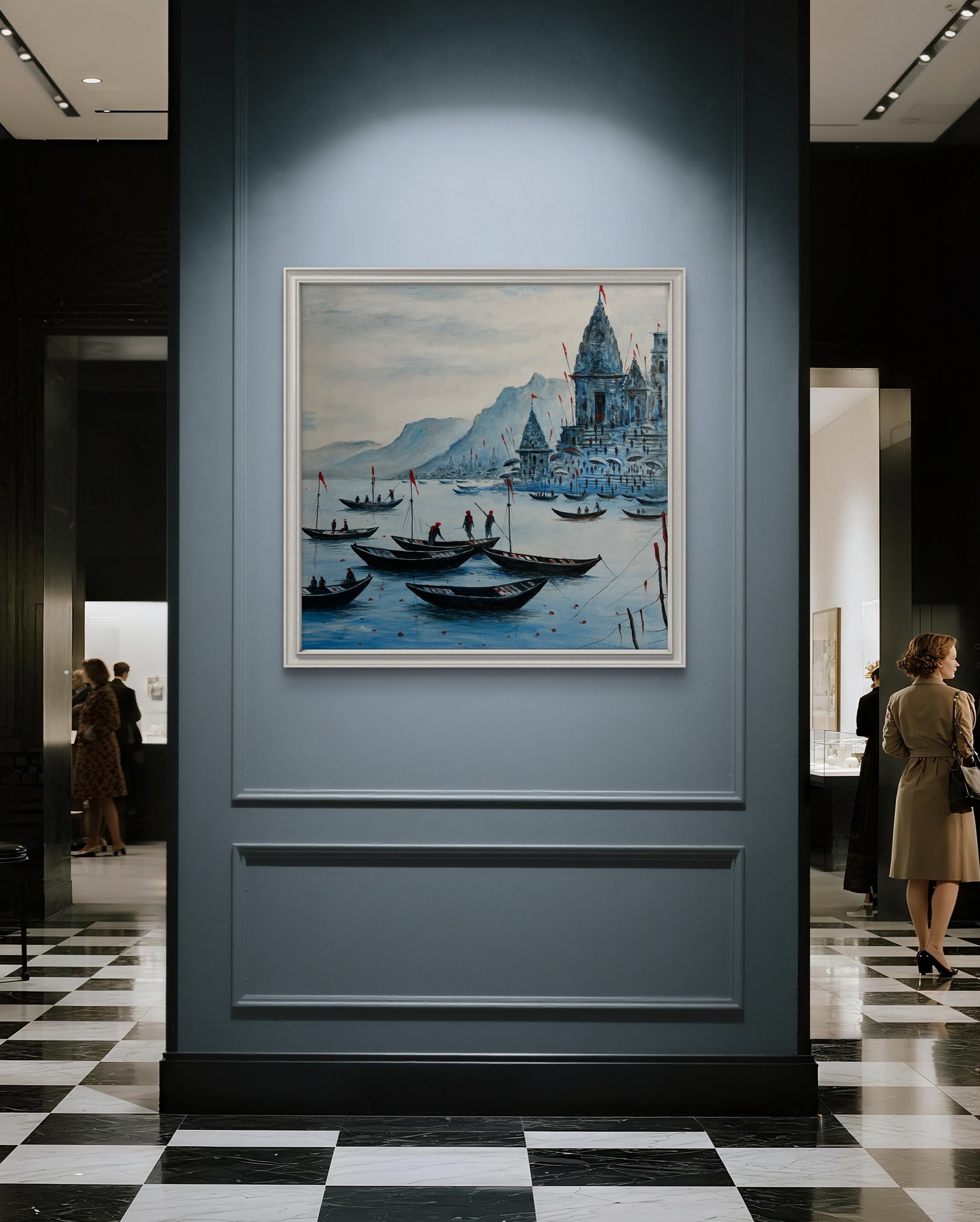 Sacred Blue Banaras Oil Painting