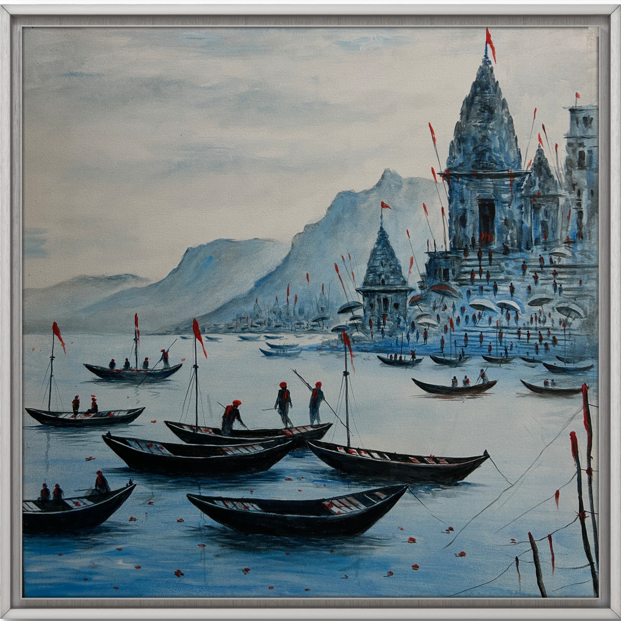 Sacred Blue Banaras Oil Painting