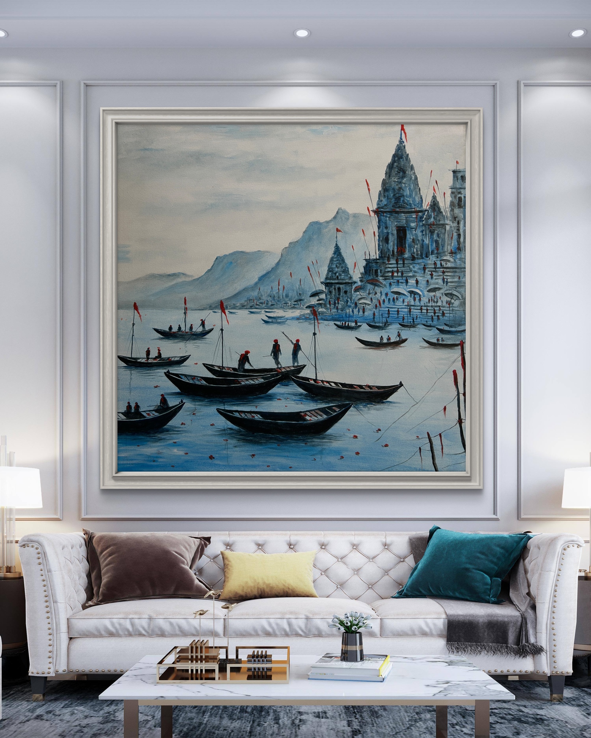 Sacred Blue Banaras Oil Painting