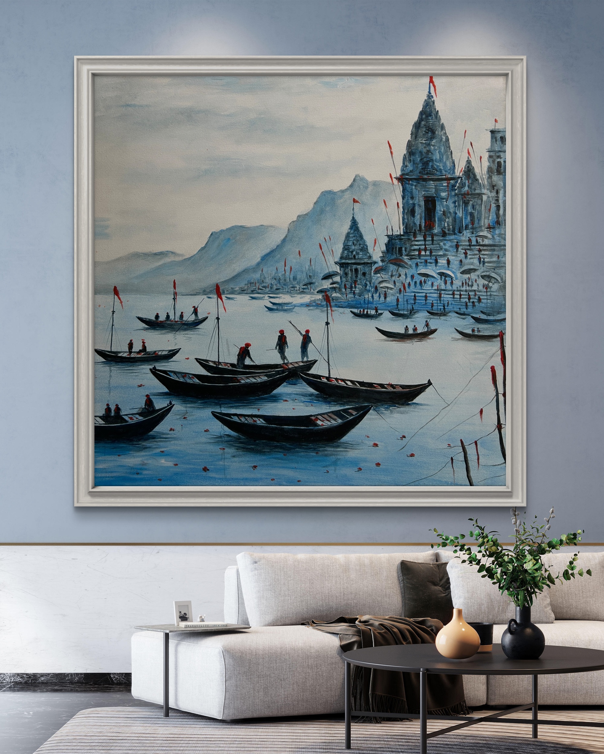 Sacred Blue Banaras Oil Painting