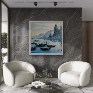 Sacred Blue Banaras Oil Painting