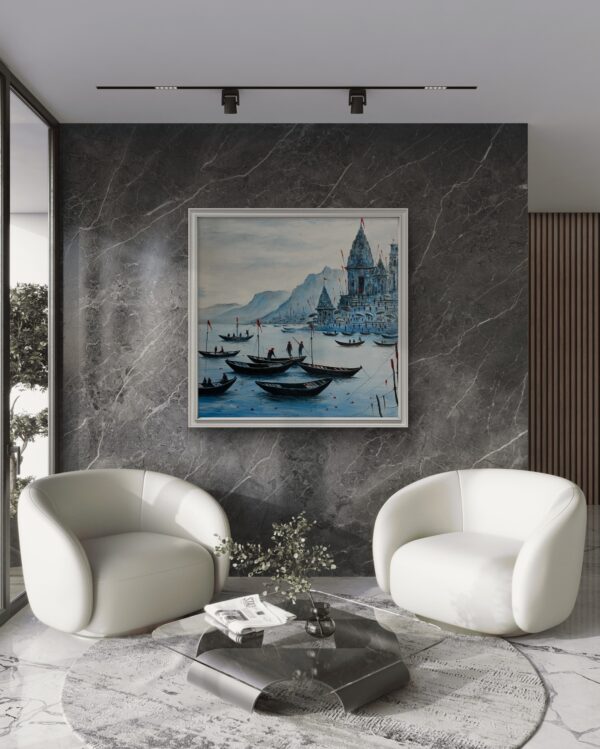 Sacred Blue Banaras Oil Painting