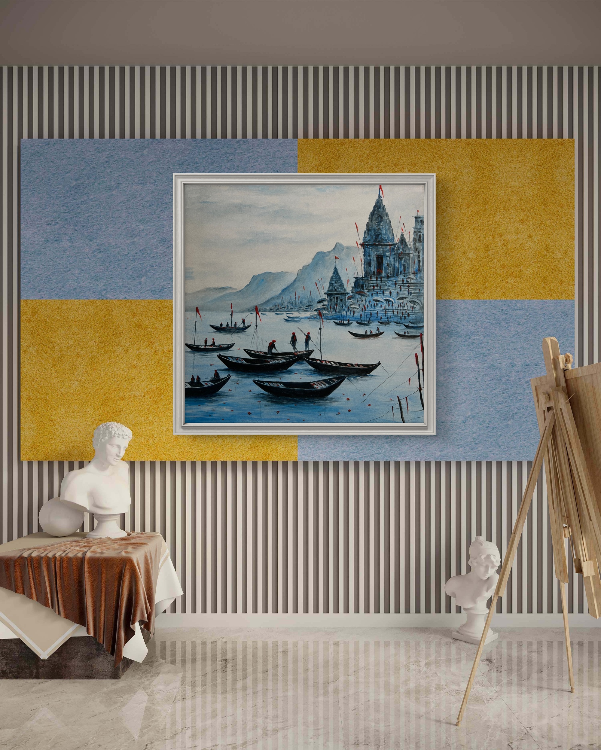 Sacred Blue Banaras Oil Painting