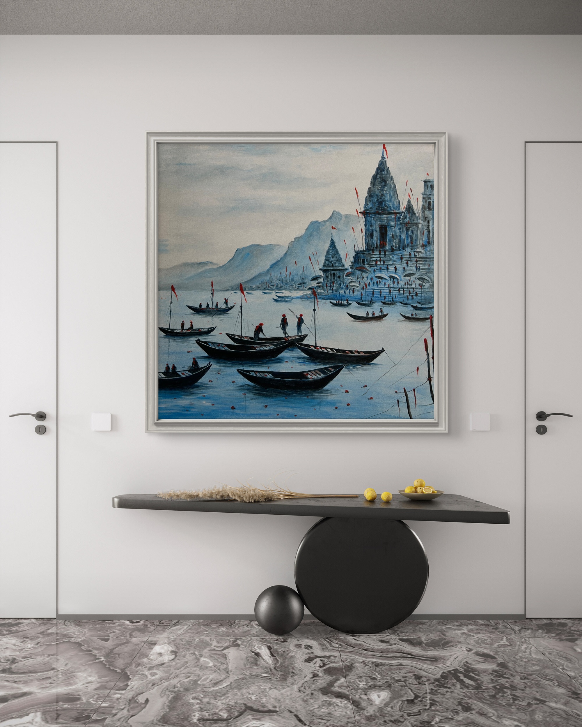 Sacred Blue Banaras Oil Painting